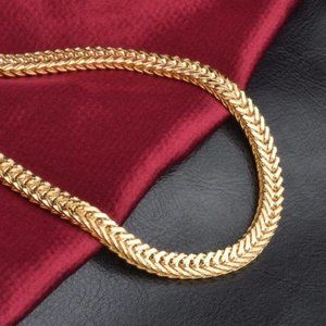 ❤️  20" Gold Link Chain Necklace Unisex Franco Necklace Chain 18K Gold Plated Ne